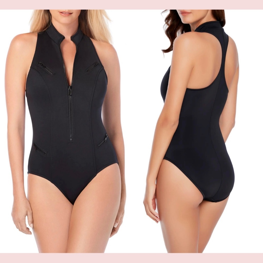 NWD $194 Magicsuit [ 14 US ] Coco Underwire Scuba One Piece‎ Swimsuit Black